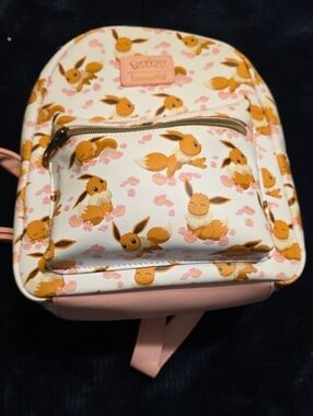 Loungefly White Pink Eevee Pattern Mini Backpack